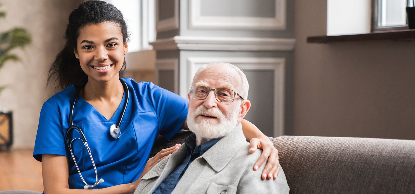 Caring Nurse and Senior Participant